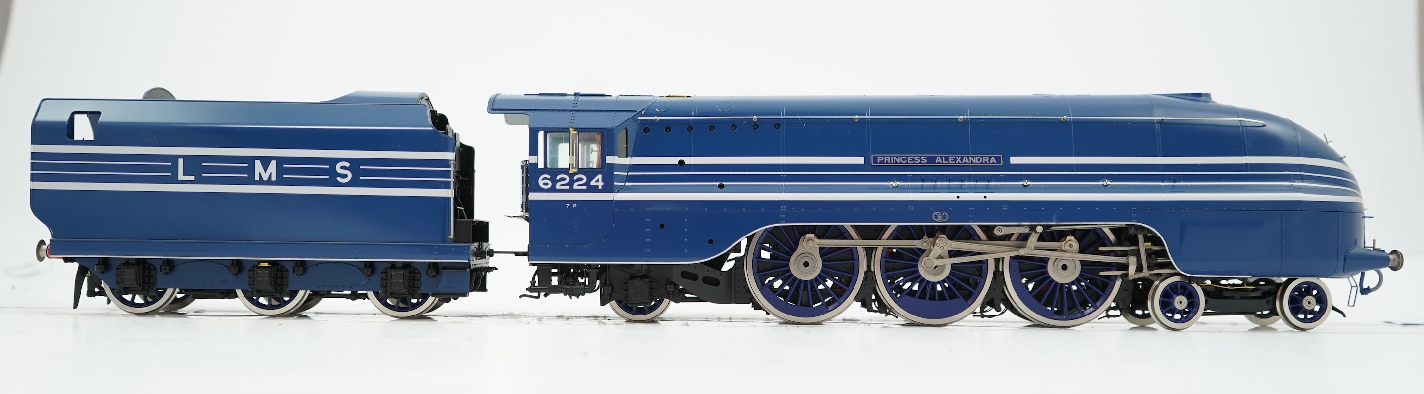 An 0 gauge Masterpiece Models model of LMS streamlined Coronation Class, Princess Alexandra, 6224, 4-6-2 tender locomotive, powered for two rail operation, with original box, instruction booklet and other paperwork.